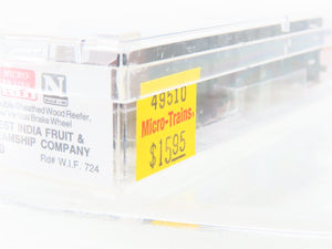 N Scale Micro-Trains MTL 49510 WIF West India Fruit 40' Wood Reefer #724