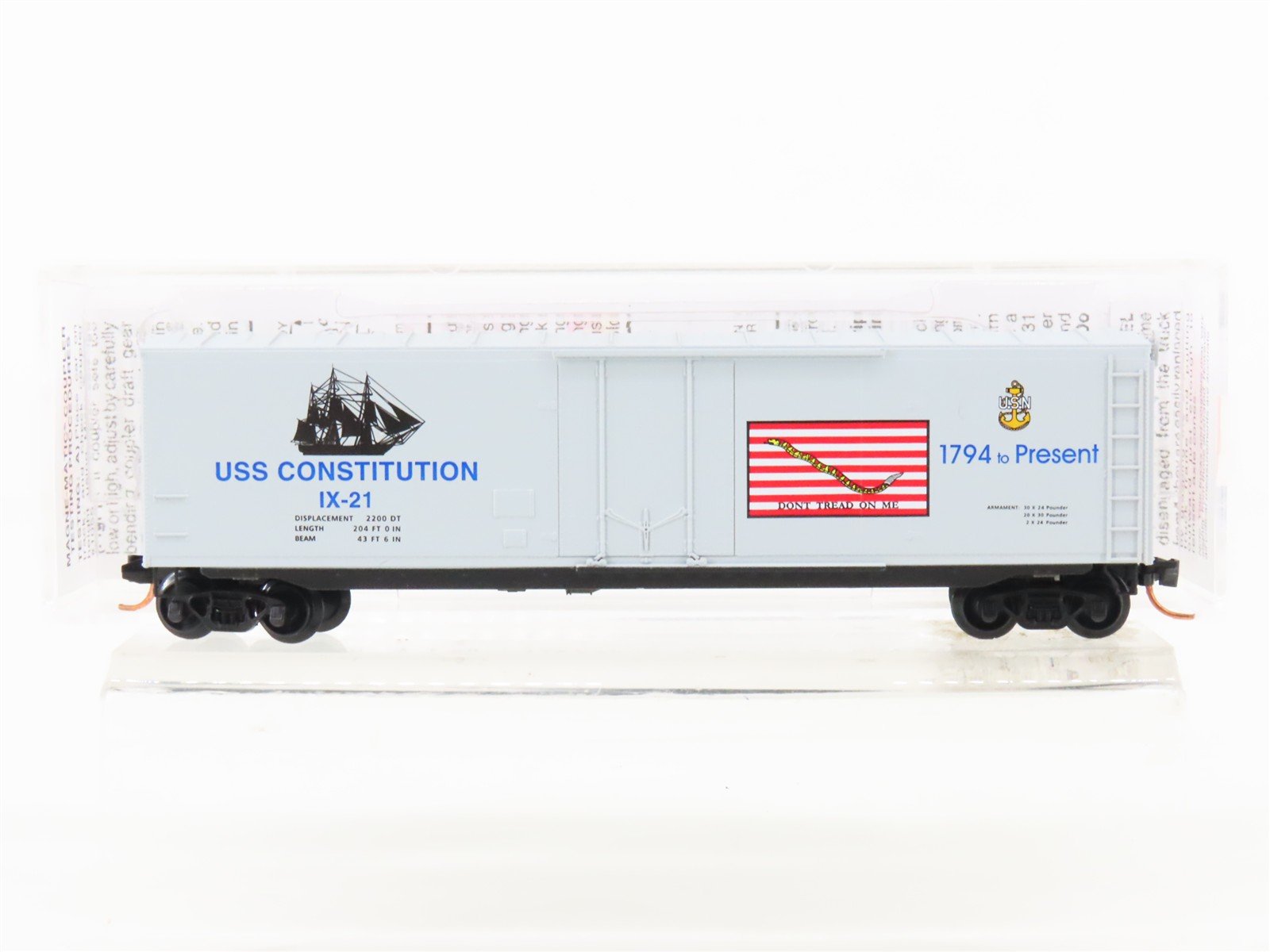 N Scale Micro-Trains MTL 03800412 USS Constitution 50' Plug Door Box Car #IX-21