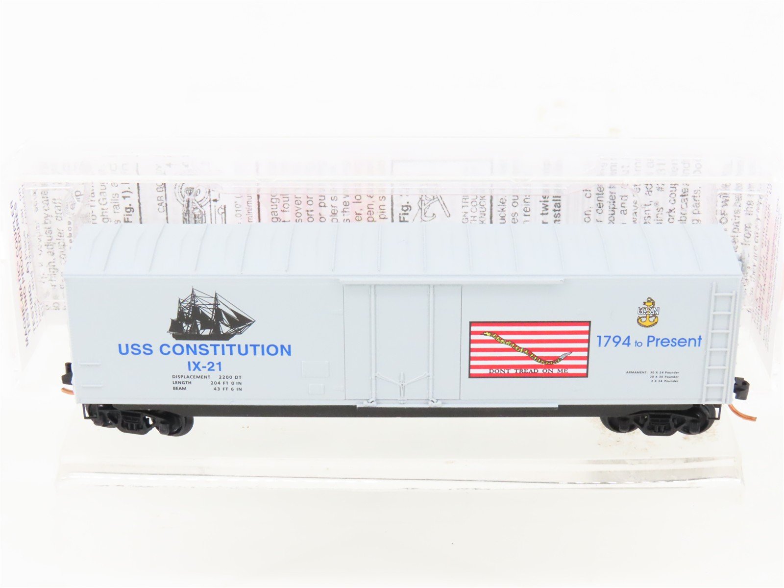 N Scale Micro-Trains MTL 03800412 USS Constitution 50' Plug Door Box Car #IX-21