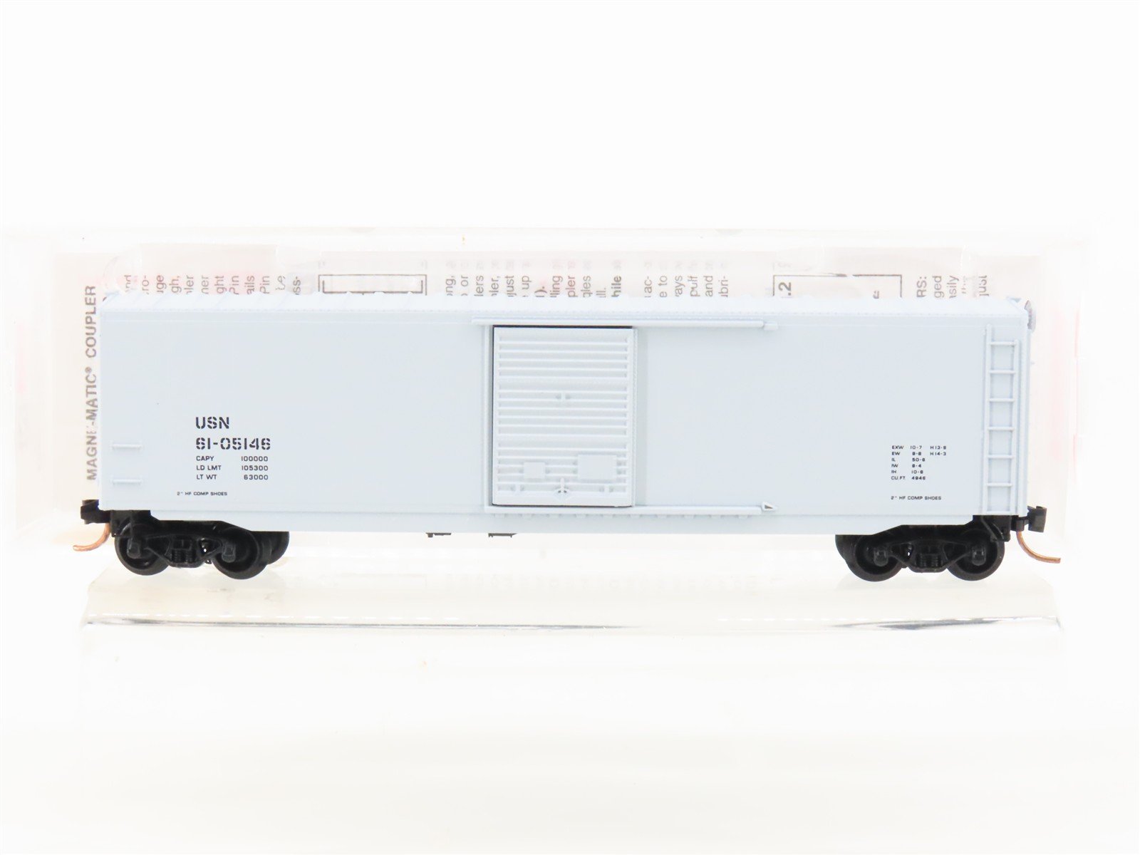 N Scale Micro-Trains MTL 77040 USN United States Navy 50' Box Car #61-05146