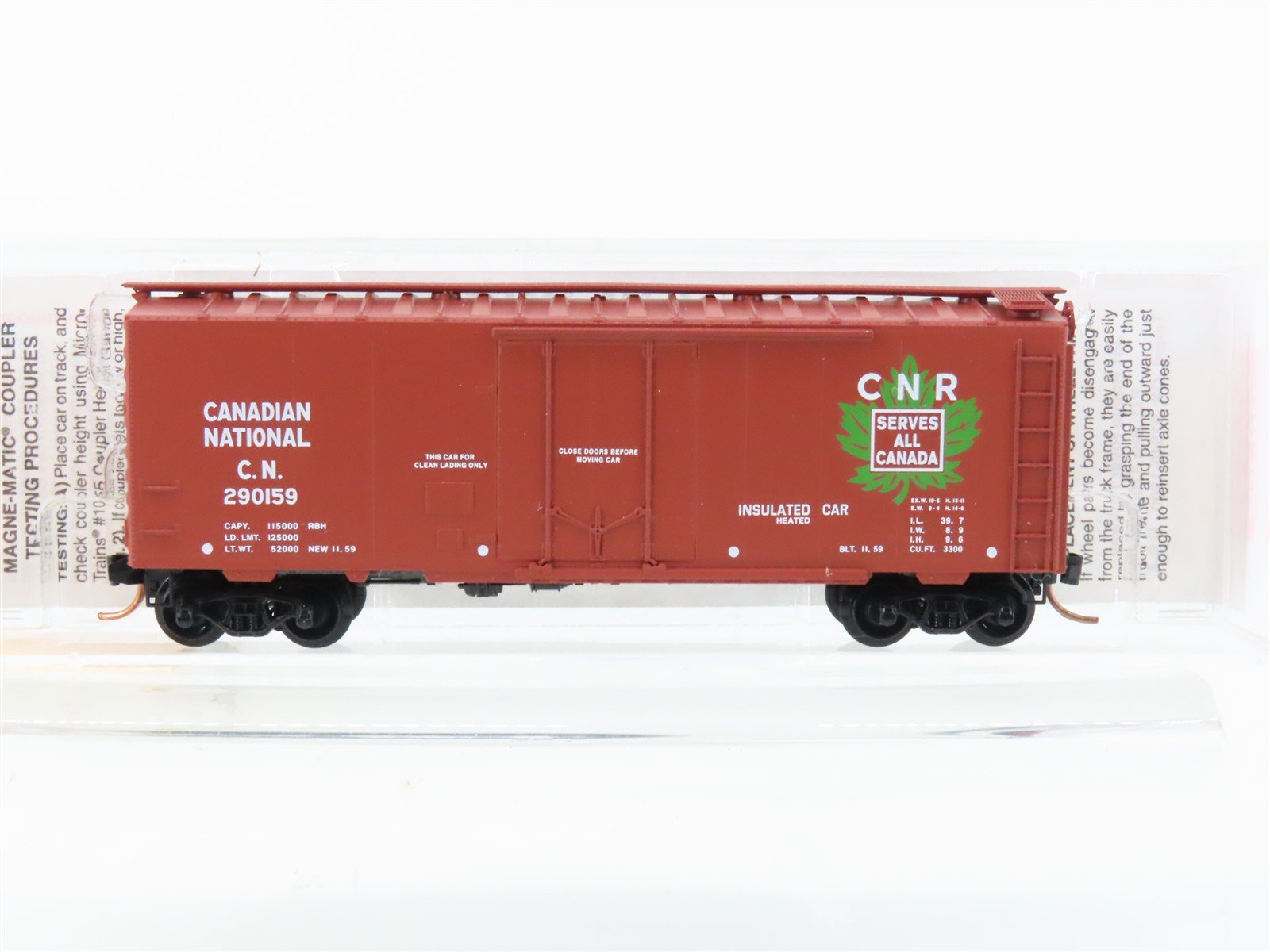 N Micro-Trains MTL 21120 CN Canadian National 40' Plug Door Box Car #290159