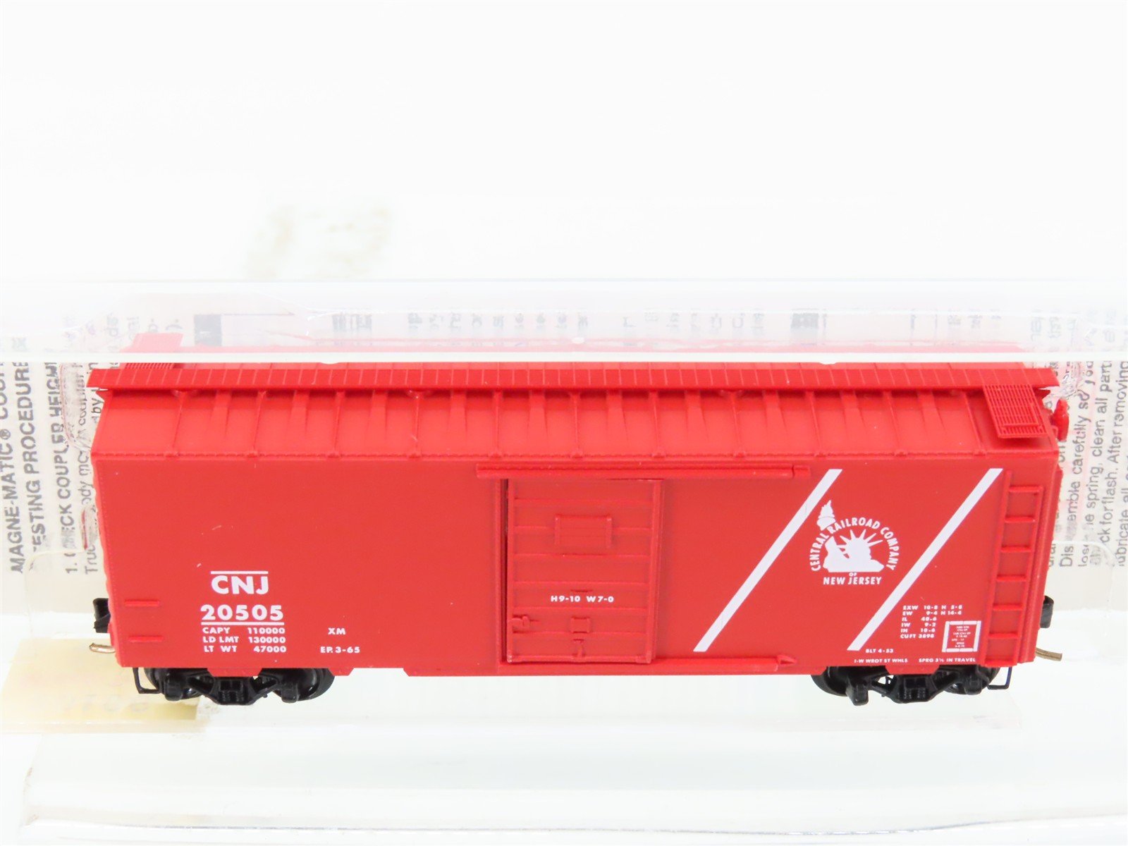 N Scale Micro-Trains MTL 20196 CNJ Jersey Central 40' Single Door Box Car #20505