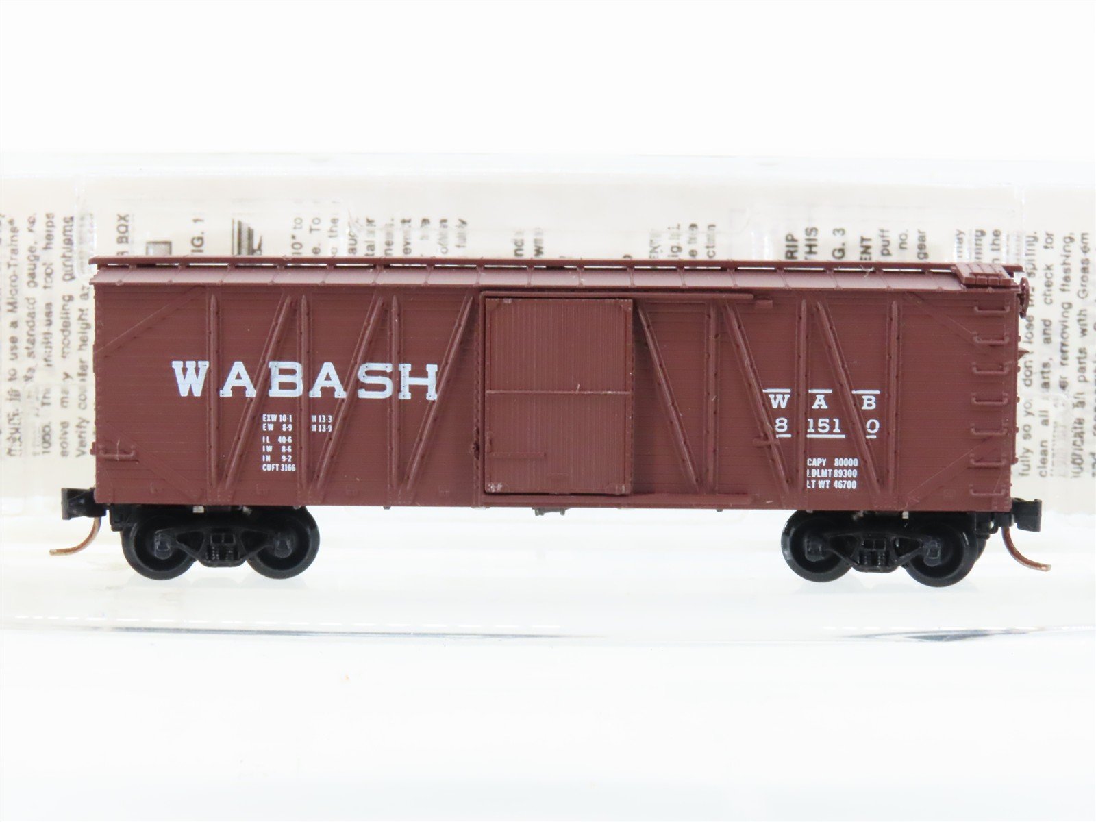 N Scale Micro-Trains MTL 28050 WAB Wabash 40' Single Door Box Car #81510