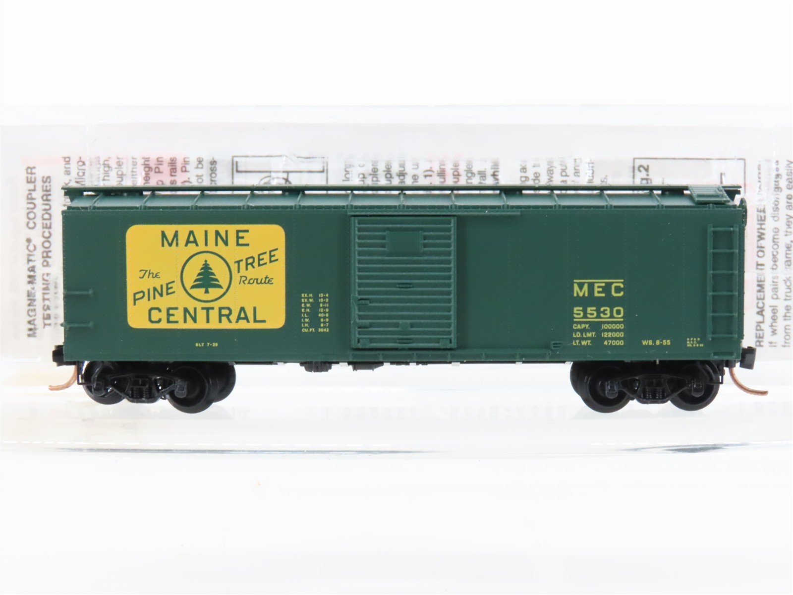 N Scale Micro-Trains MTL 120040 MEC Maine Central Pine Tree 40' Box Car #5530
