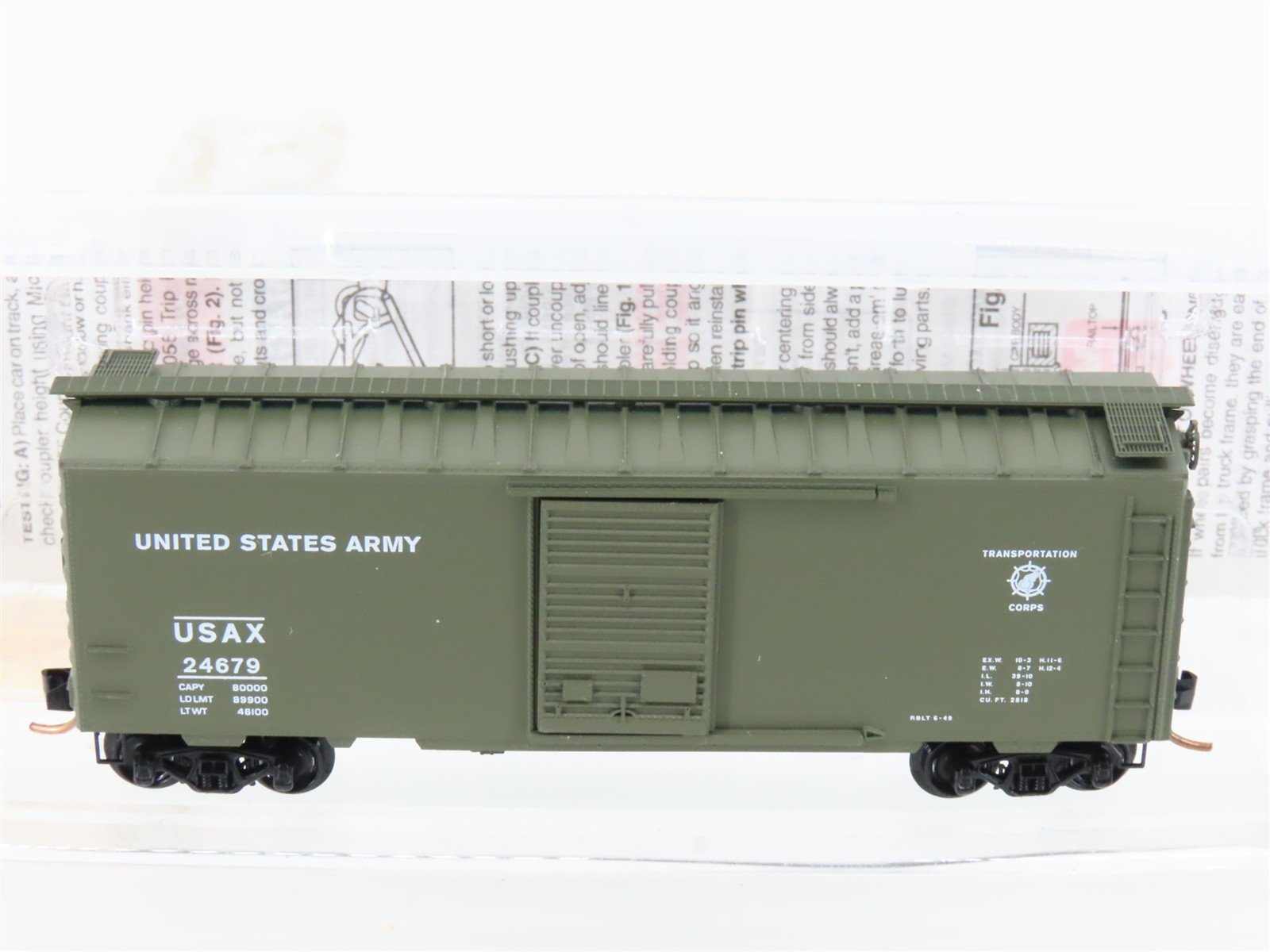N Micro-Trains MTL 20456 USAX United States Army 40' Single Door Box Car #24679