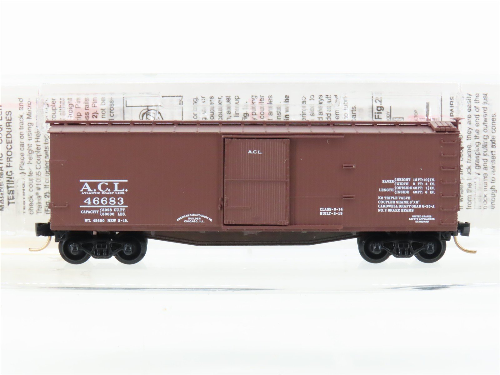 N Scale Micro-Trains MTL 39080 ACL Atlantic Coast Line 40' Wood Box Car #46683