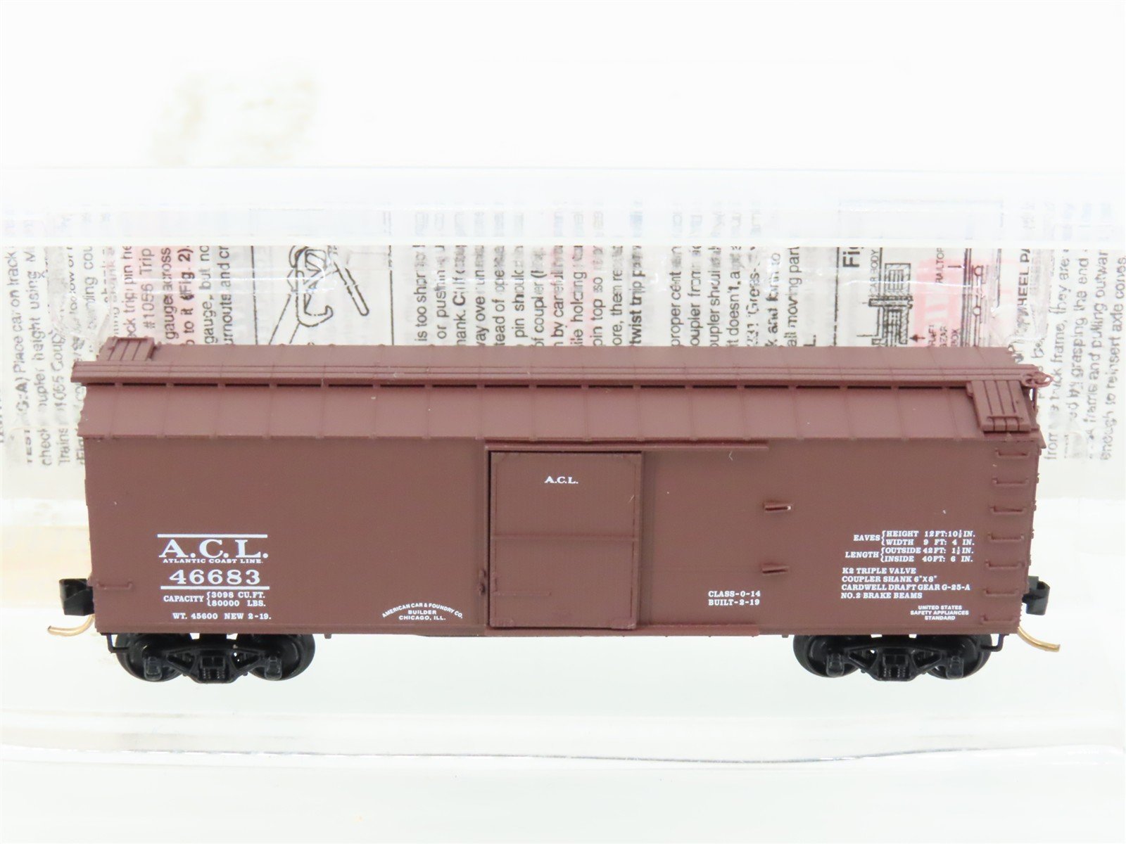 N Scale Micro-Trains MTL 39080 ACL Atlantic Coast Line 40' Wood Box Car #46683