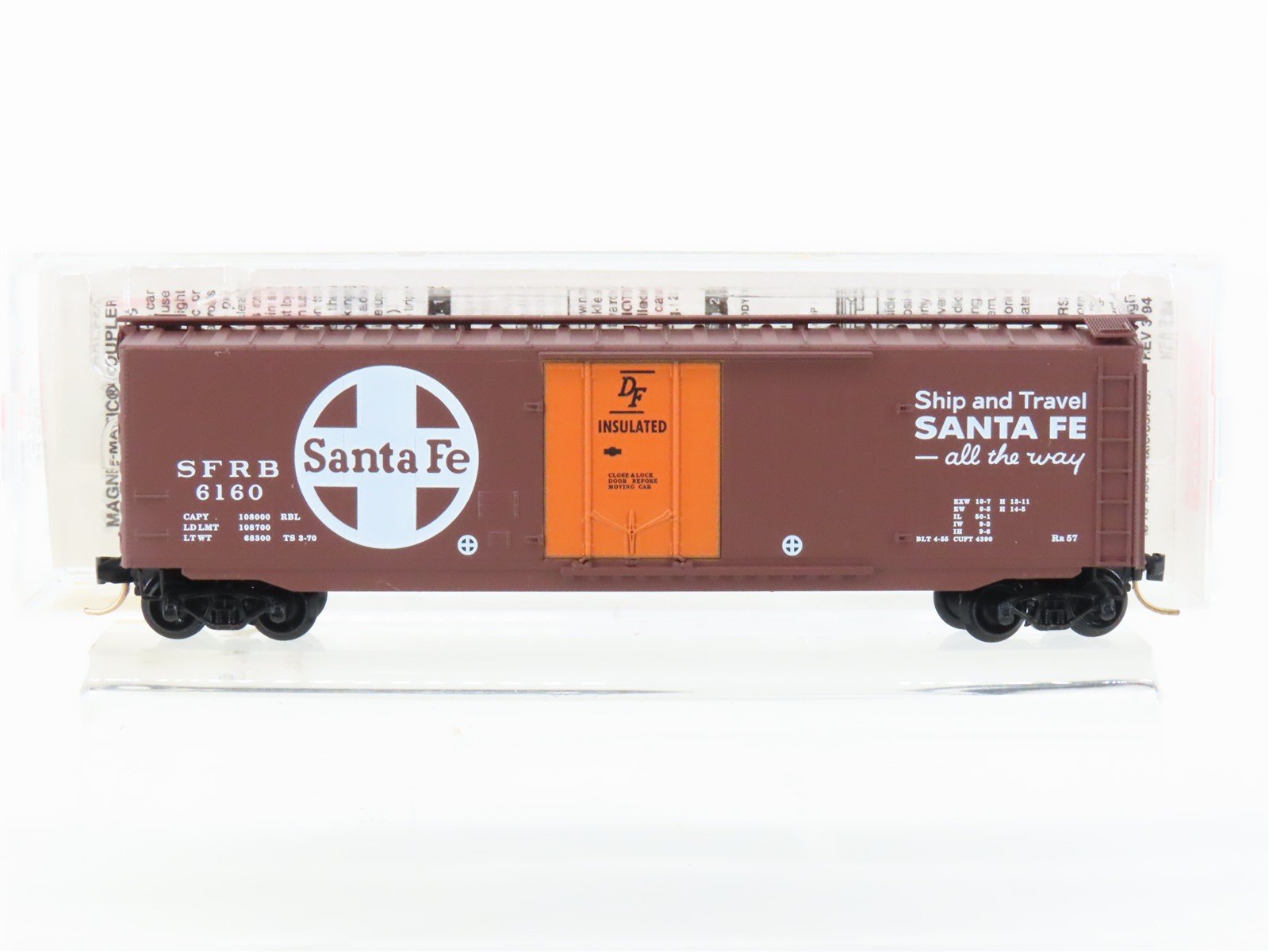 N Scale Micro-Trains MTL 32050/2 SFRB Santa Fe 50' Plug Door Box Car #6160