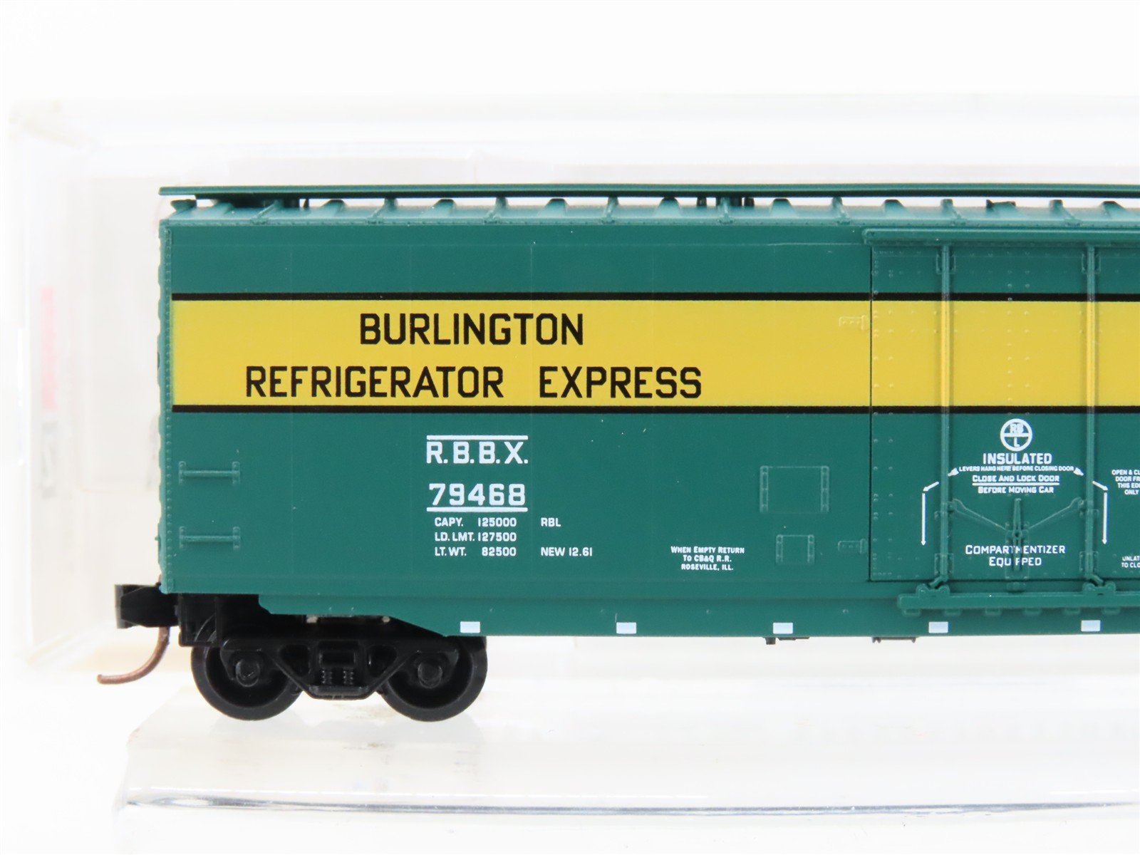 N Micro-Trains MTL 32370 RBBX Burlington Route 50' Plug Door Box Car #79468