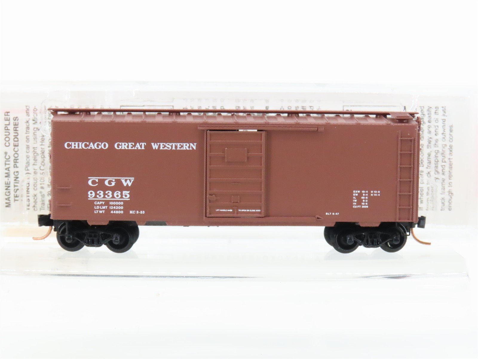 N Scale Micro-Trains MTL 20466 CGW Chicago Great Western 40' Box Car #93365