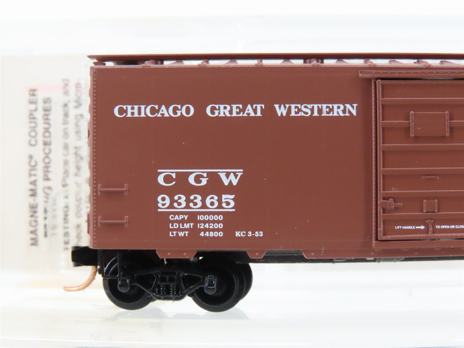 N Scale Micro-Trains MTL 20466 CGW Chicago Great Western 40' Box Car #93365
