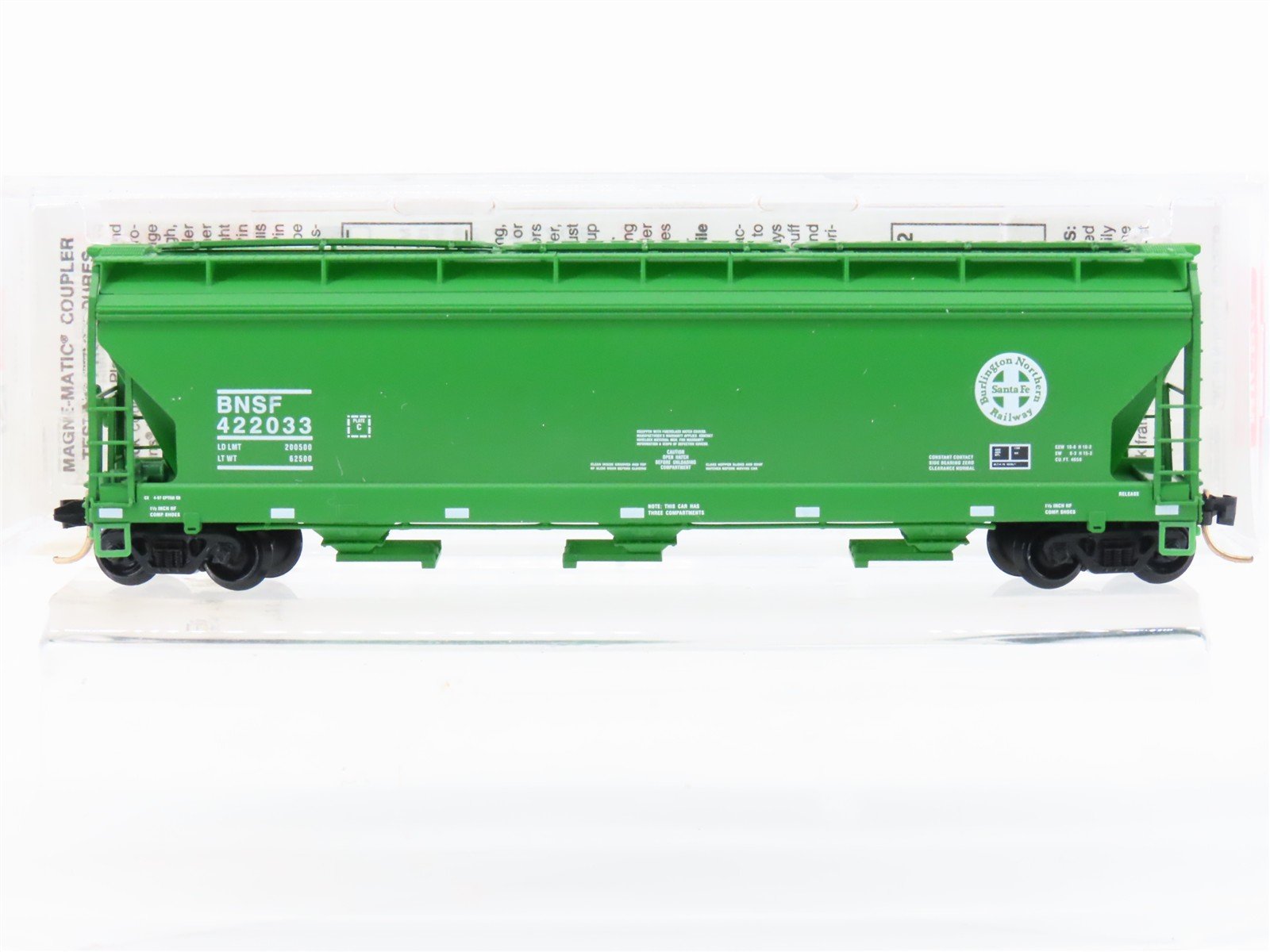 N Micro-Trains MTL 94110 BNSF Burlington Northern Santa Fe 3-Bay Hopper #422033
