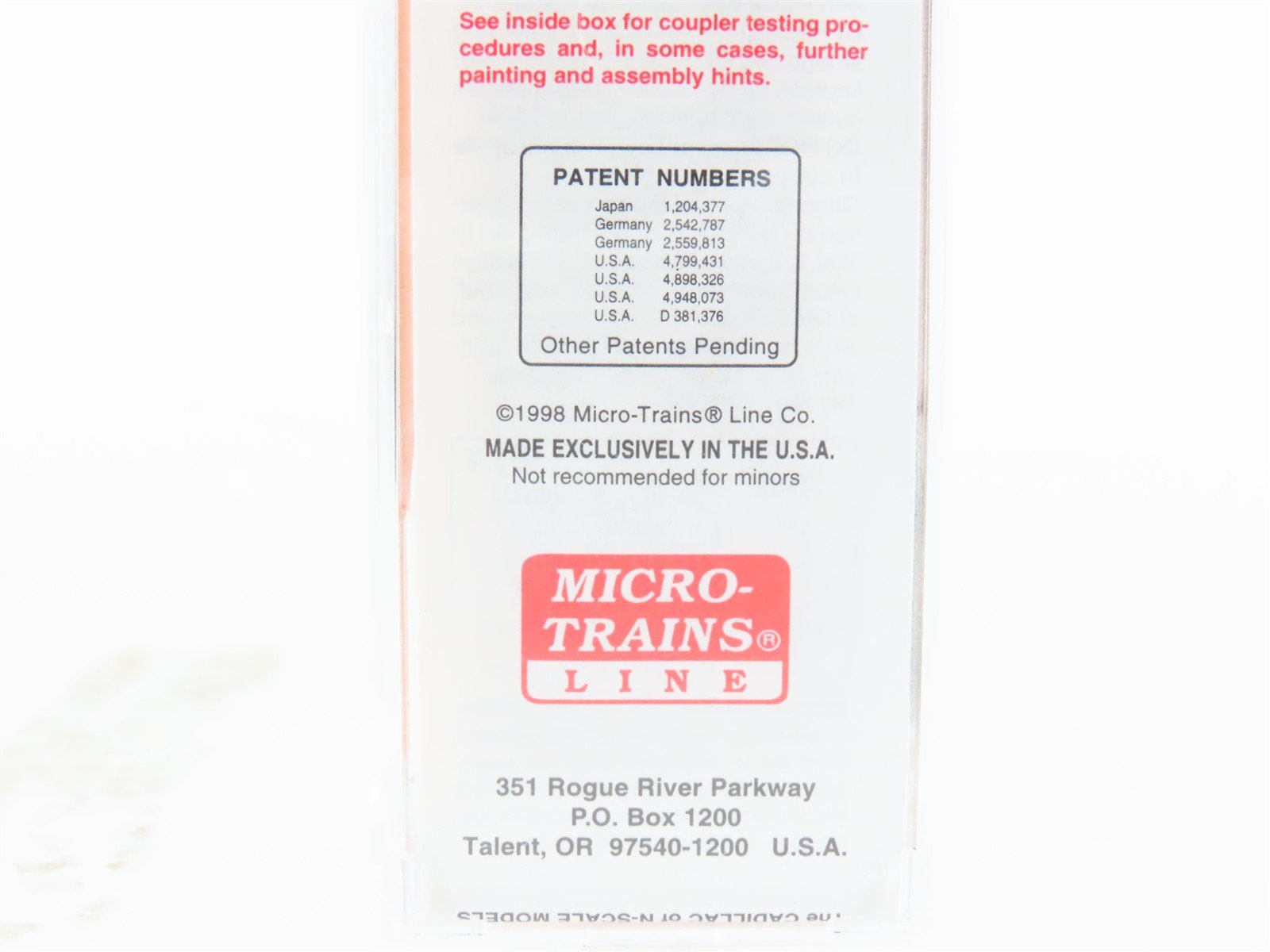 N Scale Micro-Trains MTL 31290 WP Western Pacific Feather 50' Box Car #3030