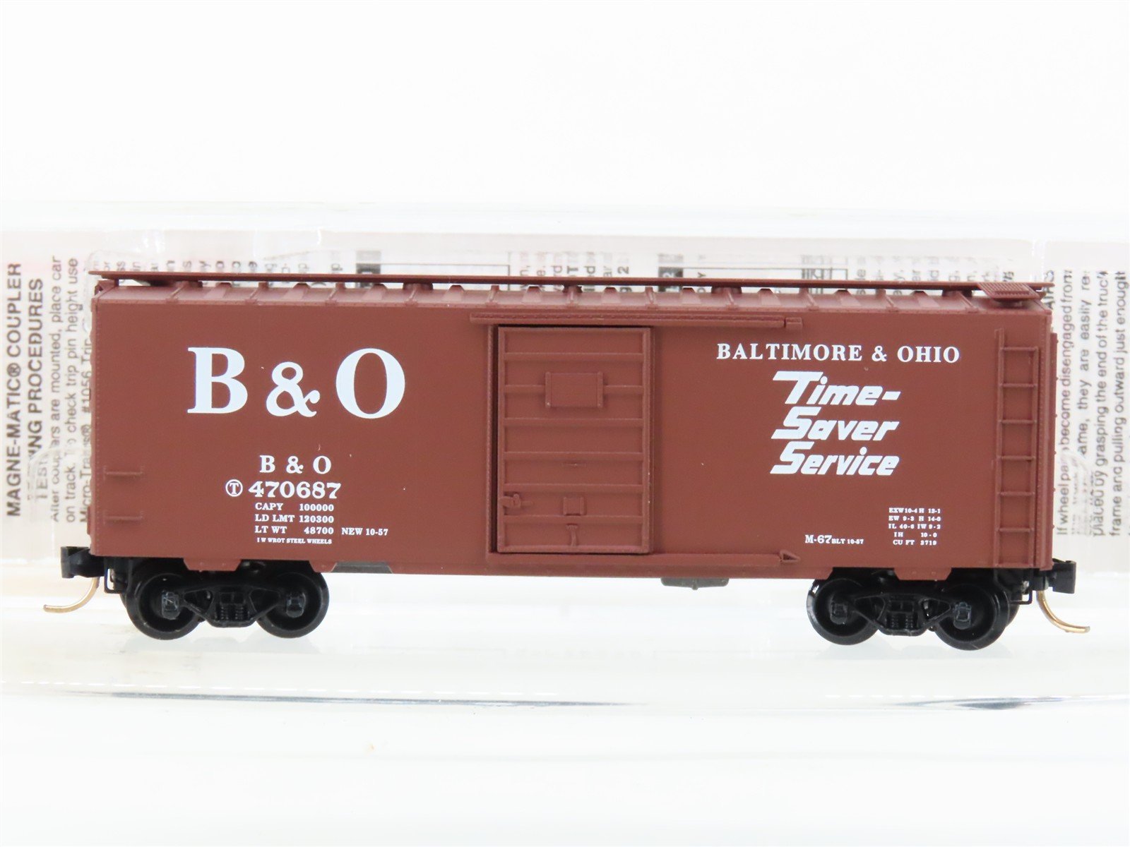 N Micro-Trains MTL 20346 B&O Baltimore & Ohio 40' Single Door Box Car #470687