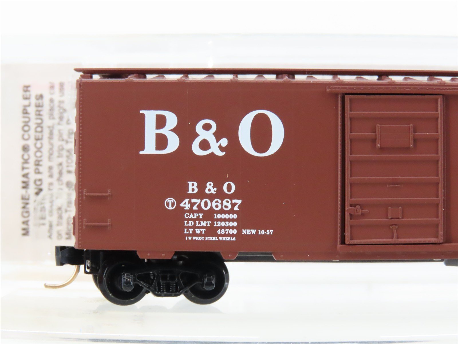 N Micro-Trains MTL 20346 B&O Baltimore & Ohio 40' Single Door Box Car #470687
