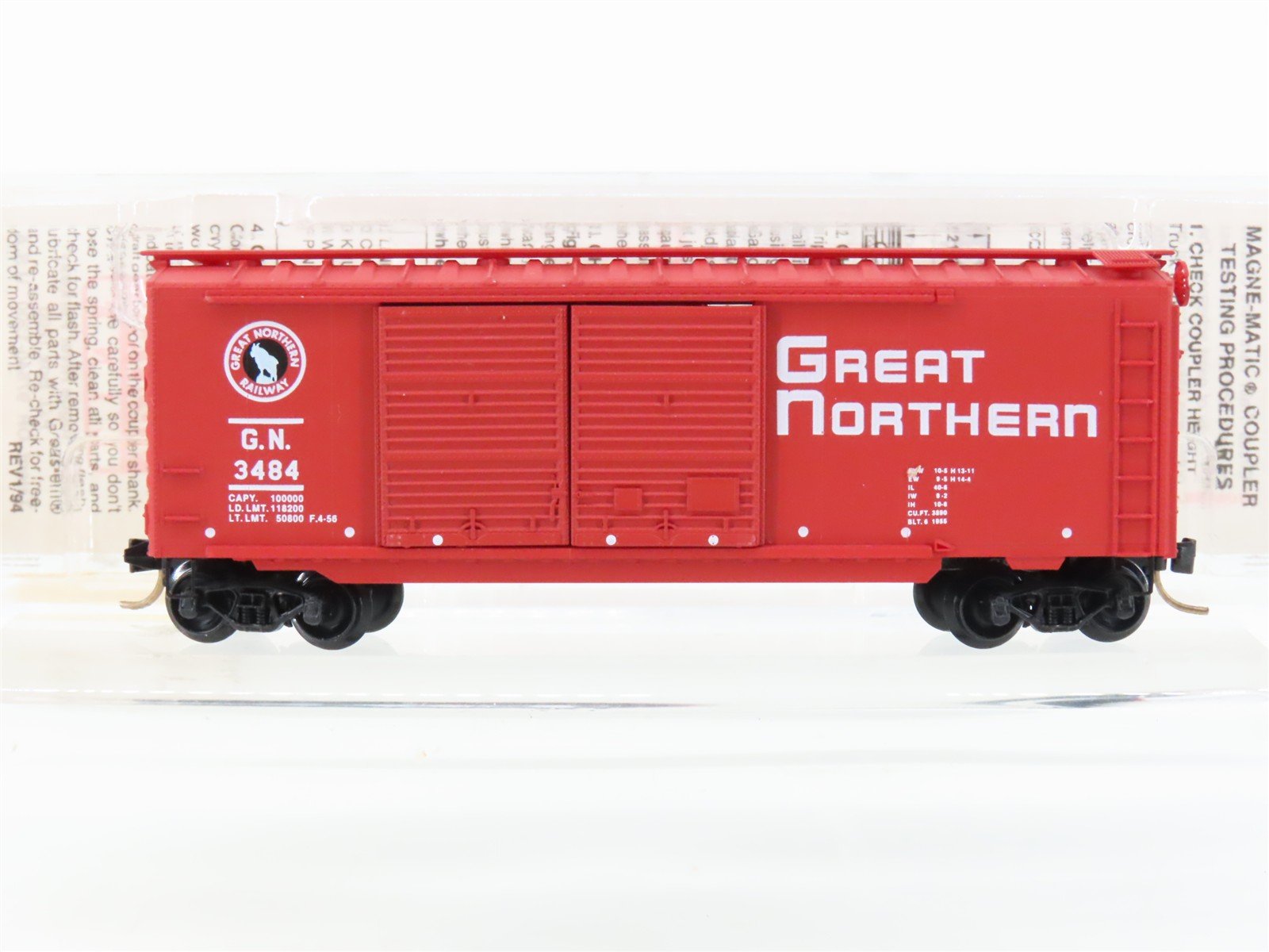 N Scale Micro-Trains MTL 23210 GN Great Northern 40' Double Door Box Car #3484