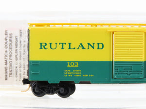N Micro-Trains MTL 20146 RUT Rutland Green Mountain Gateway 40' Box Car #103