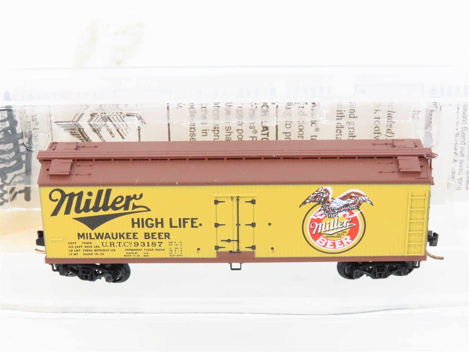 N Scale Micro-Trains MTL 49410 URTC Miller High Life Beer 40' Reefer #93187