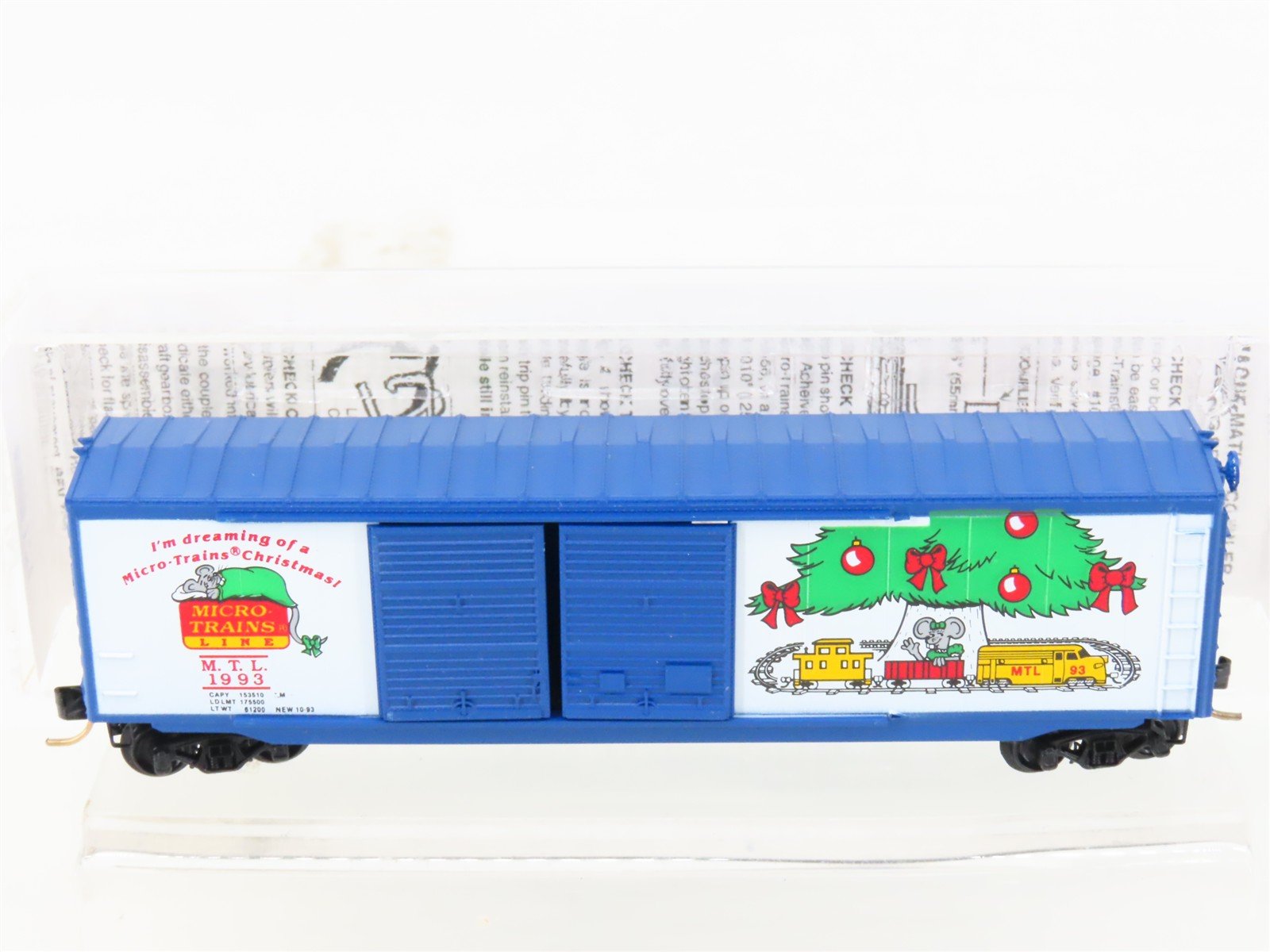 N Scale Micro-Trains Line MTL 37020 Holiday 50' Double Door Box Car #1993