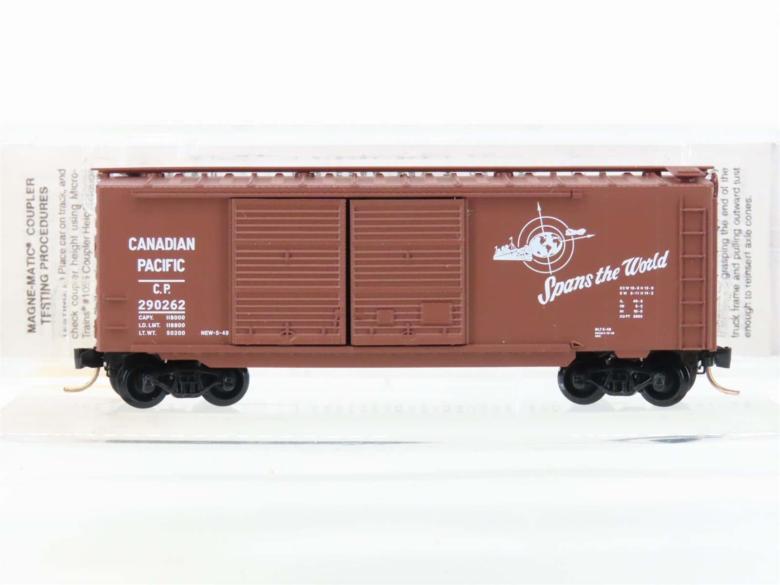 N Micro-Trains MTL 23140 CP Canadian Pacific 40' Double Doors Box Car #290262