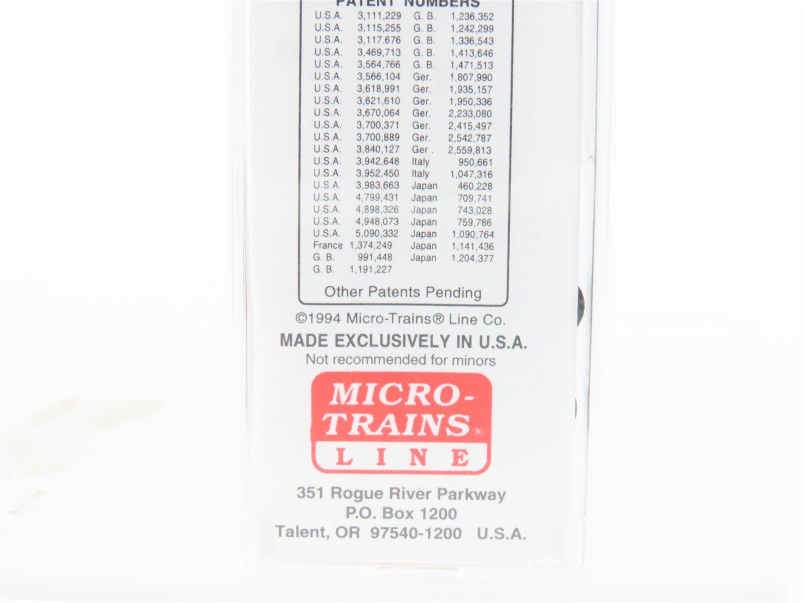 N Scale Micro-Trains MTL 38140 BAR Bangor Aroostook 50' Plug Door Box Car #6630