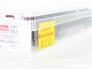 N Scale Micro-Trains MTL 38140 BAR Bangor Aroostook 50' Plug Door Box Car #6630