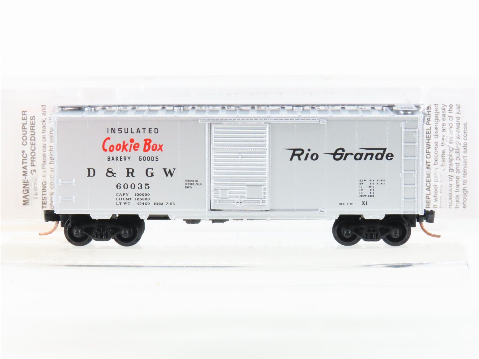 N Scale Micro-Trains MTL 20110 D&RGW Rio Grande 40' Single Door Box Car #60035