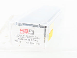 N Scale Micro-Trains MTL 78070 C&O Chesapeake & Ohio 50' Auto Box Car #272189