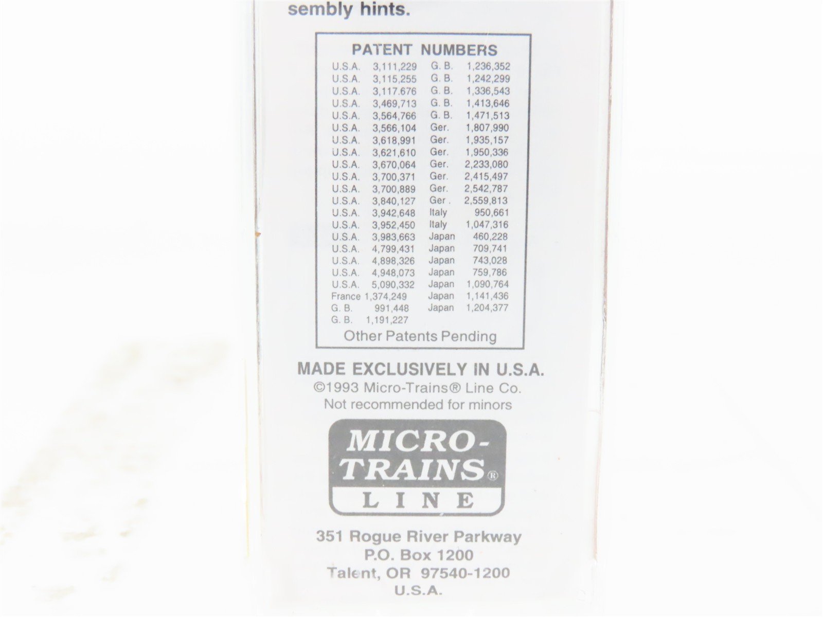 N Micro-Trains MTL 20136 CP Canadian Pacific 40' Single Door Box Car #269960