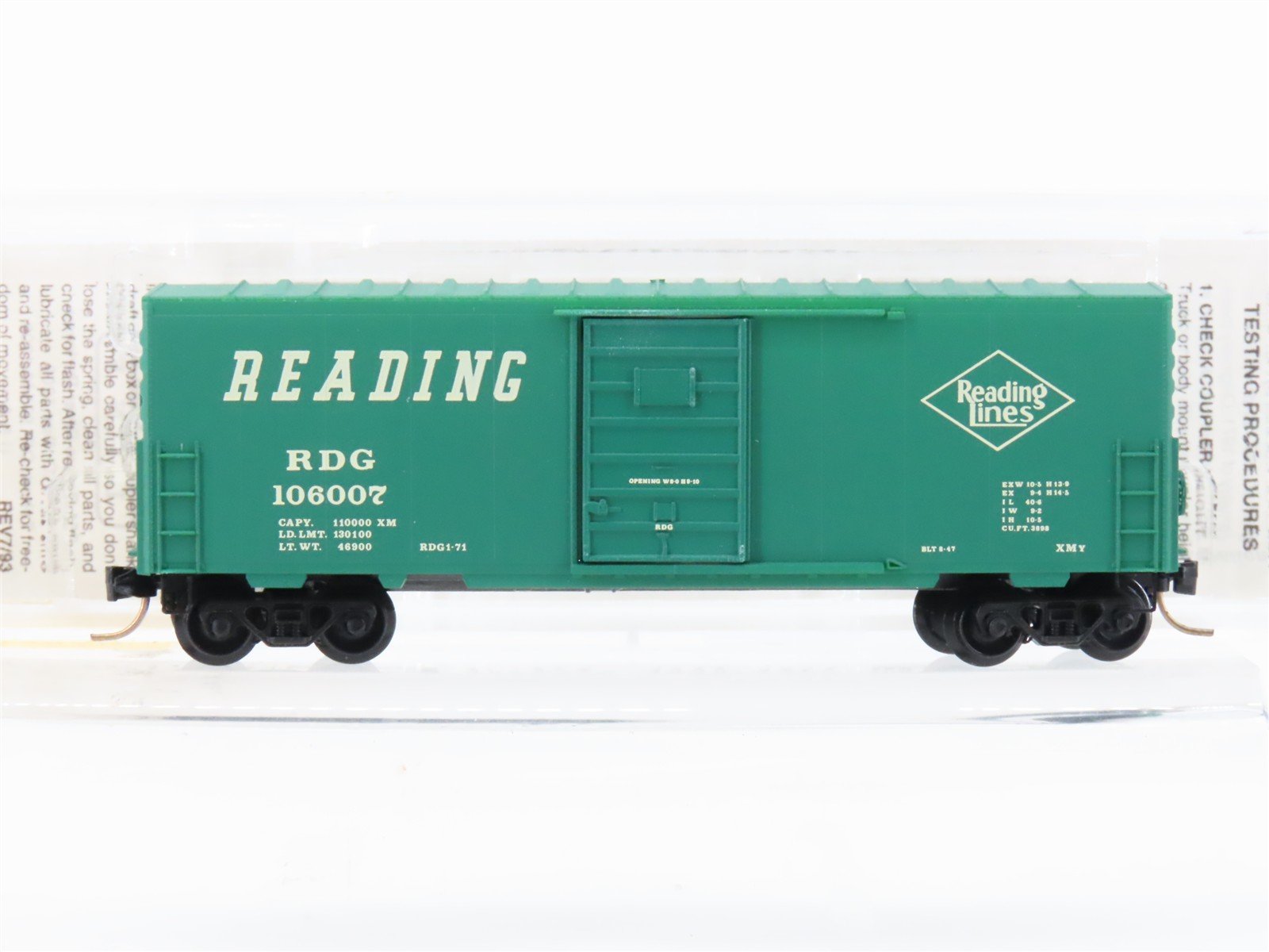 N Scale Micro-Trains MTL 24230 RDG Reading Lines 40' Single Door Box Car #106007