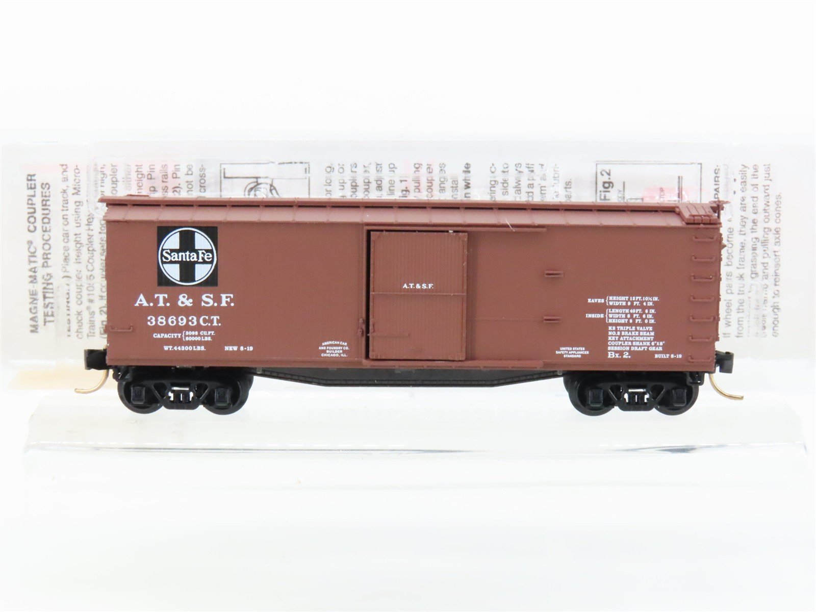 N Scale Micro-Trains MTL 39060 ATSF Santa Fe 40' Single Door Box Car #38693CT