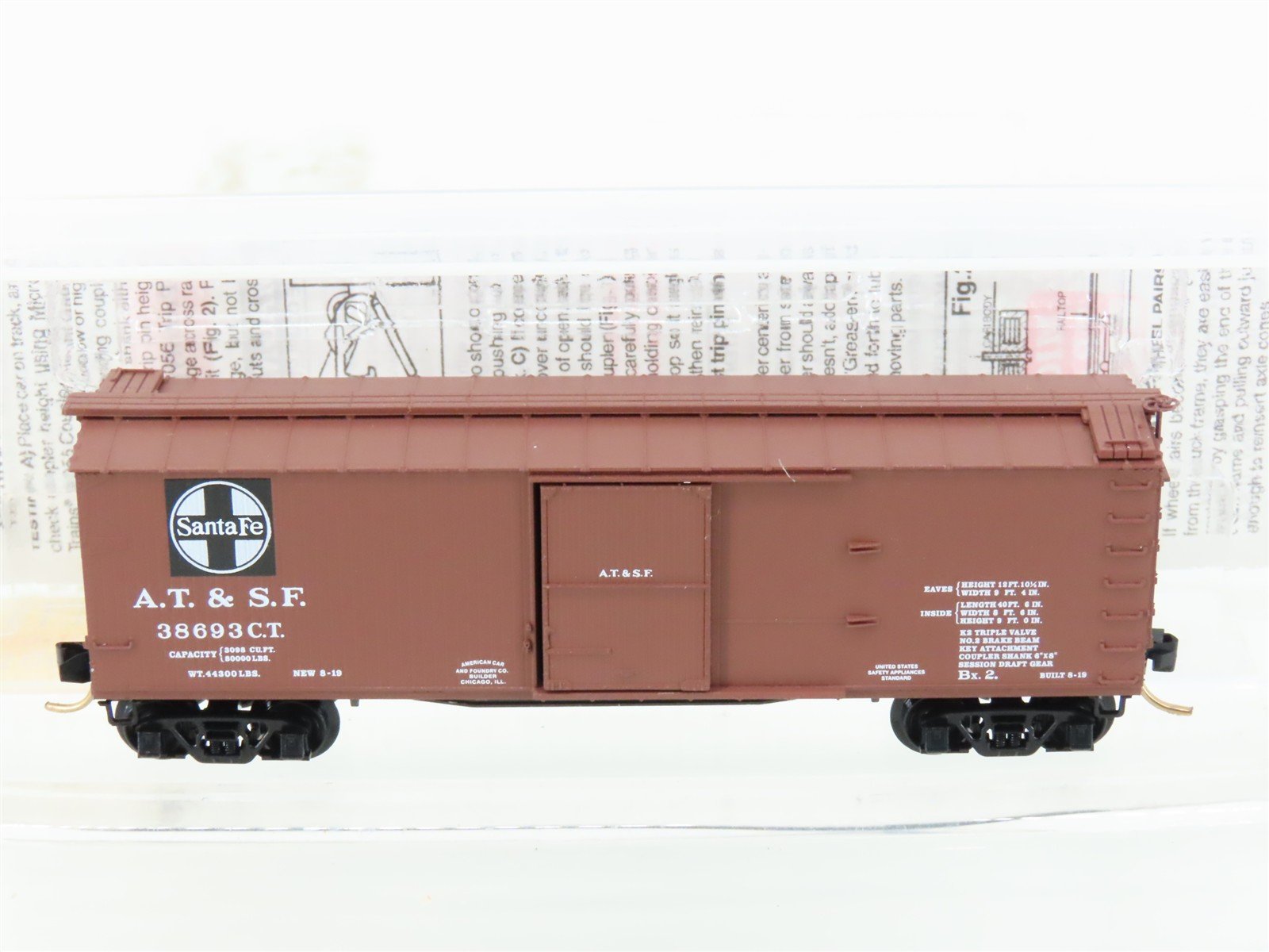 N Scale Micro-Trains MTL 39060 ATSF Santa Fe 40' Single Door Box Car #38693CT