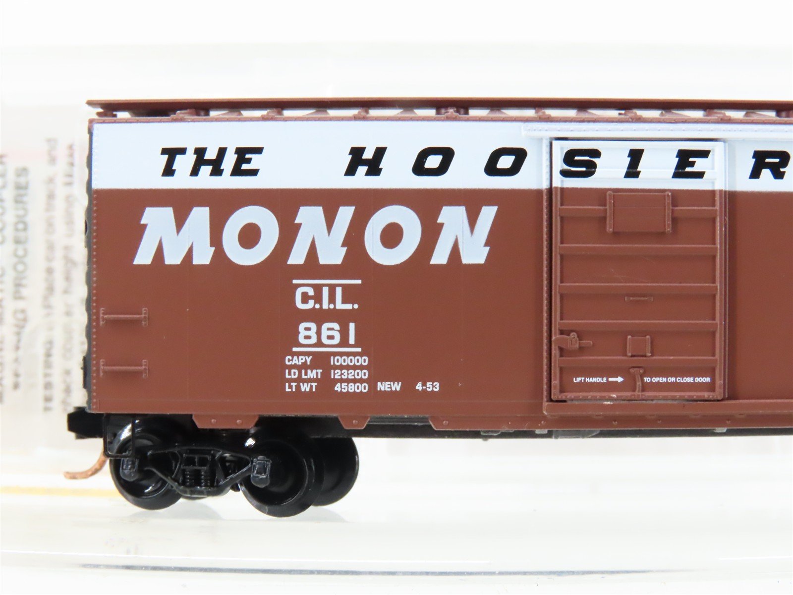 N Micro-Trains MTL 20486 CIL Monon The Hoosier Line 40' Single Door Box Car #861