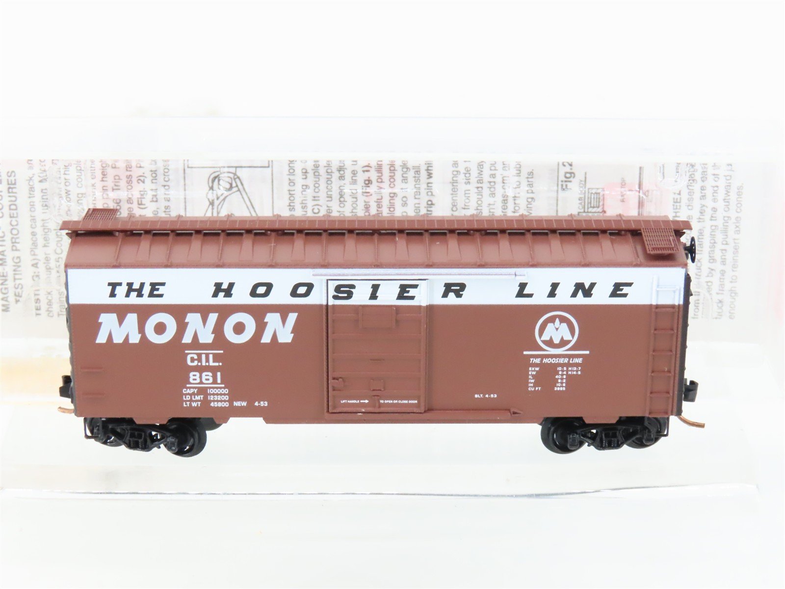 N Micro-Trains MTL 20486 CIL Monon The Hoosier Line 40' Single Door Box Car #861