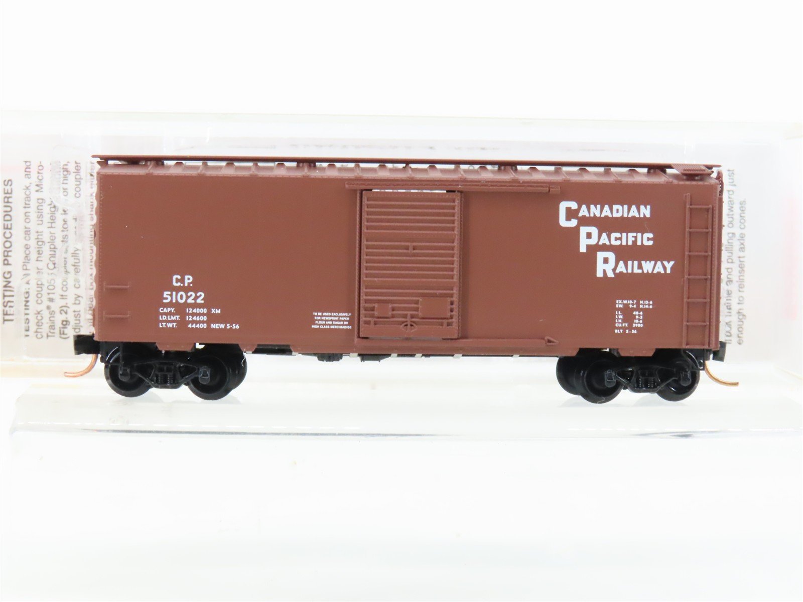 N Micro-Trains MTL 20436 CP Canadian Pacific 40' Single Door Box Car #51022