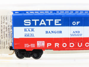 N Scale Micro-Trains MTL 21020 BAR State of Maine 40' Plug Door Box Car #2231