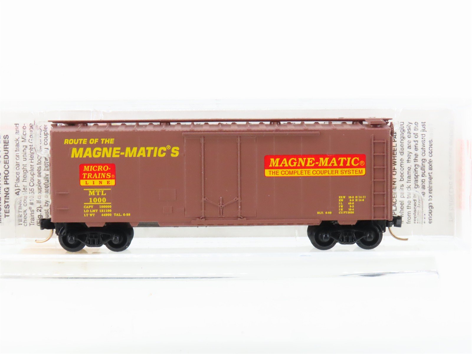 N Scale Micro-Trains Line MTL 21220 Route of the Magne-Matic's 40' Box Car #1000