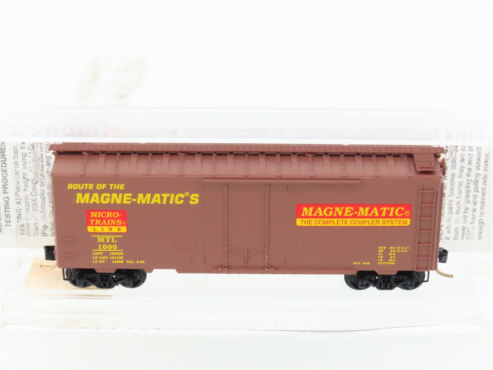 N Scale Micro-Trains Line MTL 21220 Route of the Magne-Matic's 40' Box Car #1000