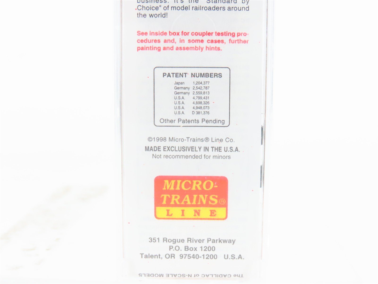 N Scale Micro-Trains Line MTL 21220 Route of the Magne-Matic's 40' Box Car #1000