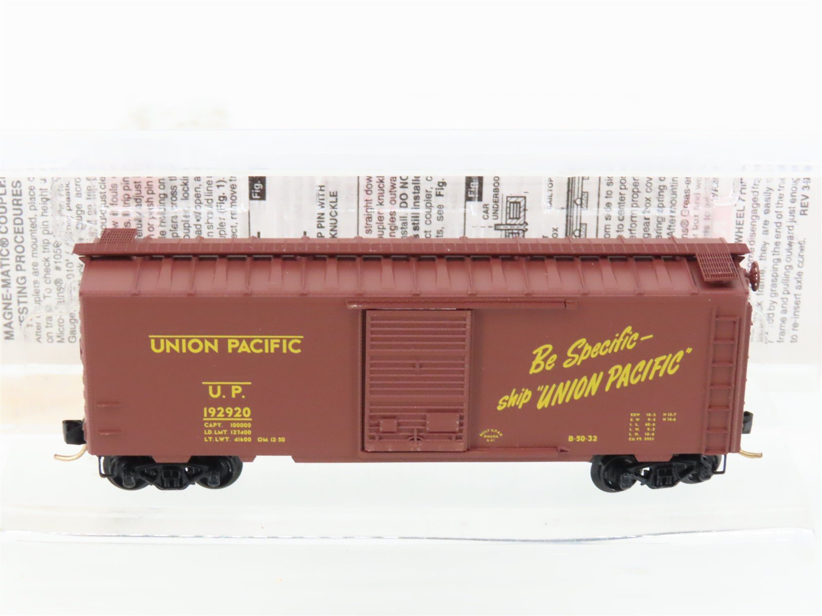 N Scale Micro-Trains MTL 20620 UP Union Pacific 40' Single Door Box Car #192920