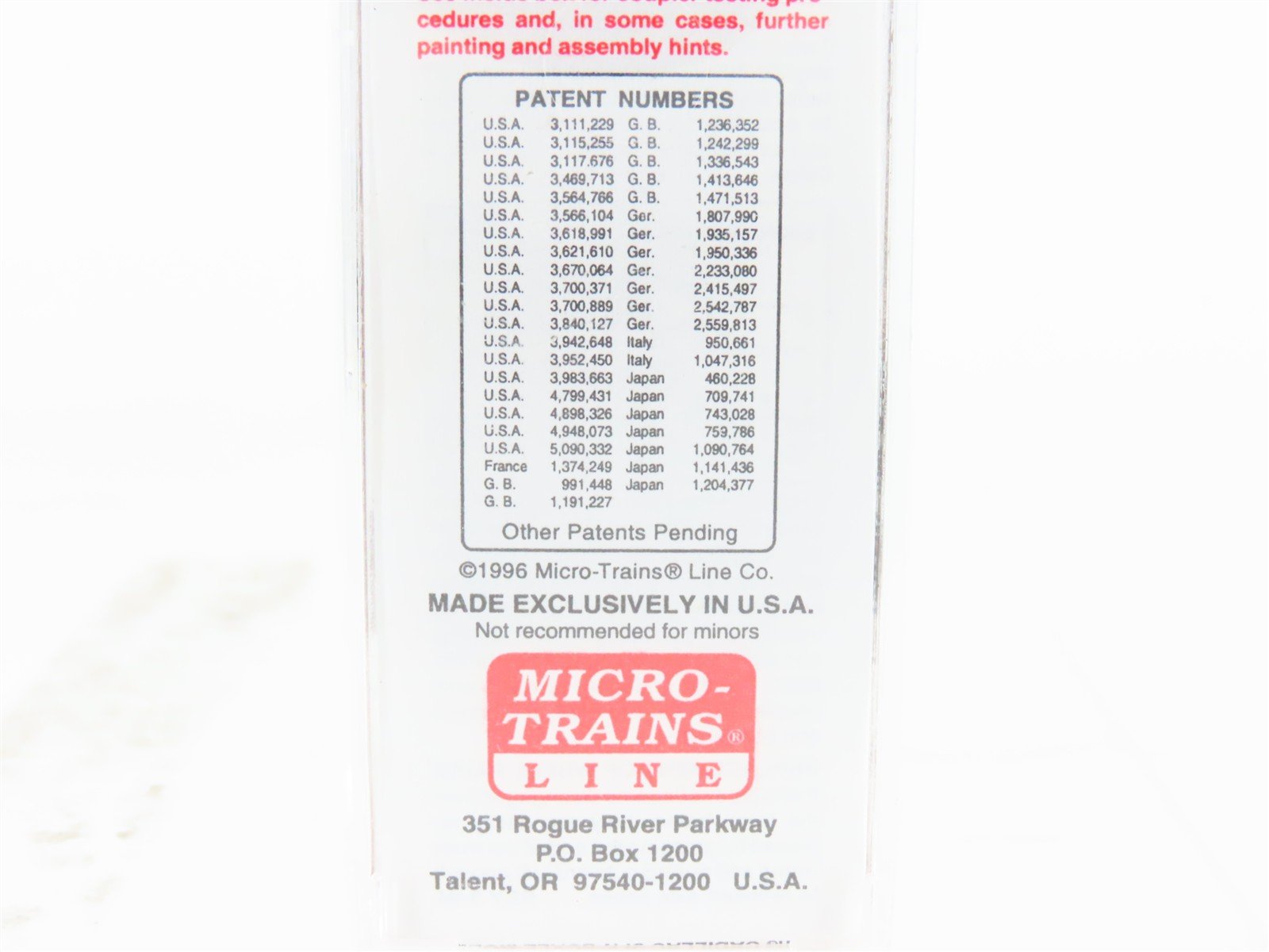 N Scale Micro-Trains MTL 20620 UP Union Pacific 40' Single Door Box Car #192920