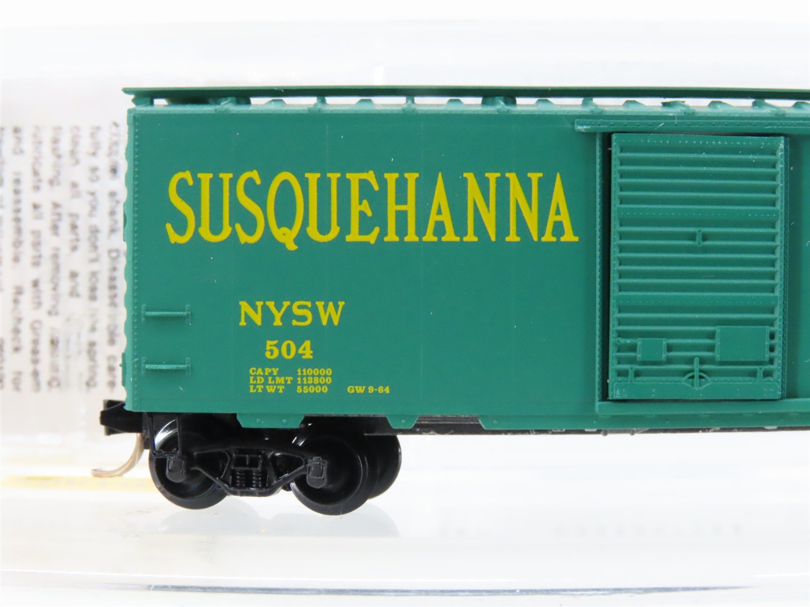 N Scale Micro-Trains MTL 20670 NYSW Susquehanna 40' Single Door Box Car #504