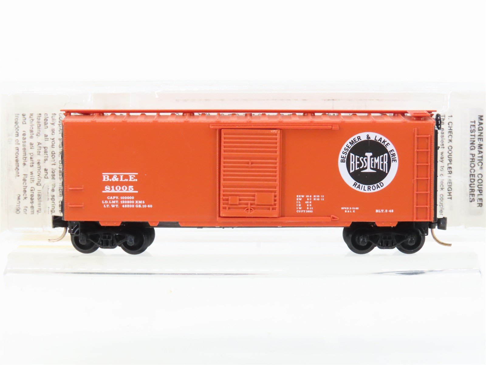 N Scale Micro-Trains MTL 20940 B&LE Bessemer & Lake Erie 40' Box Car #81005