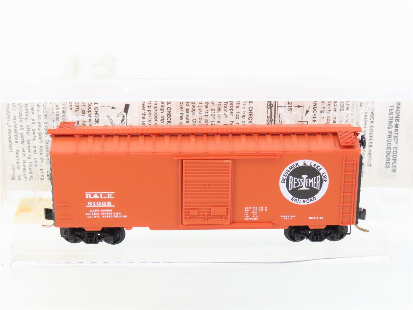 N Scale Micro-Trains MTL 20940 B&LE Bessemer & Lake Erie 40' Box Car #81005