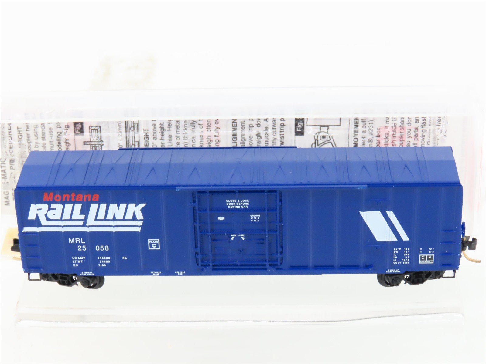 N Micro-Trains MTL 27240 MRL Montana Rail Link 50' Plug Door Box Car #25058