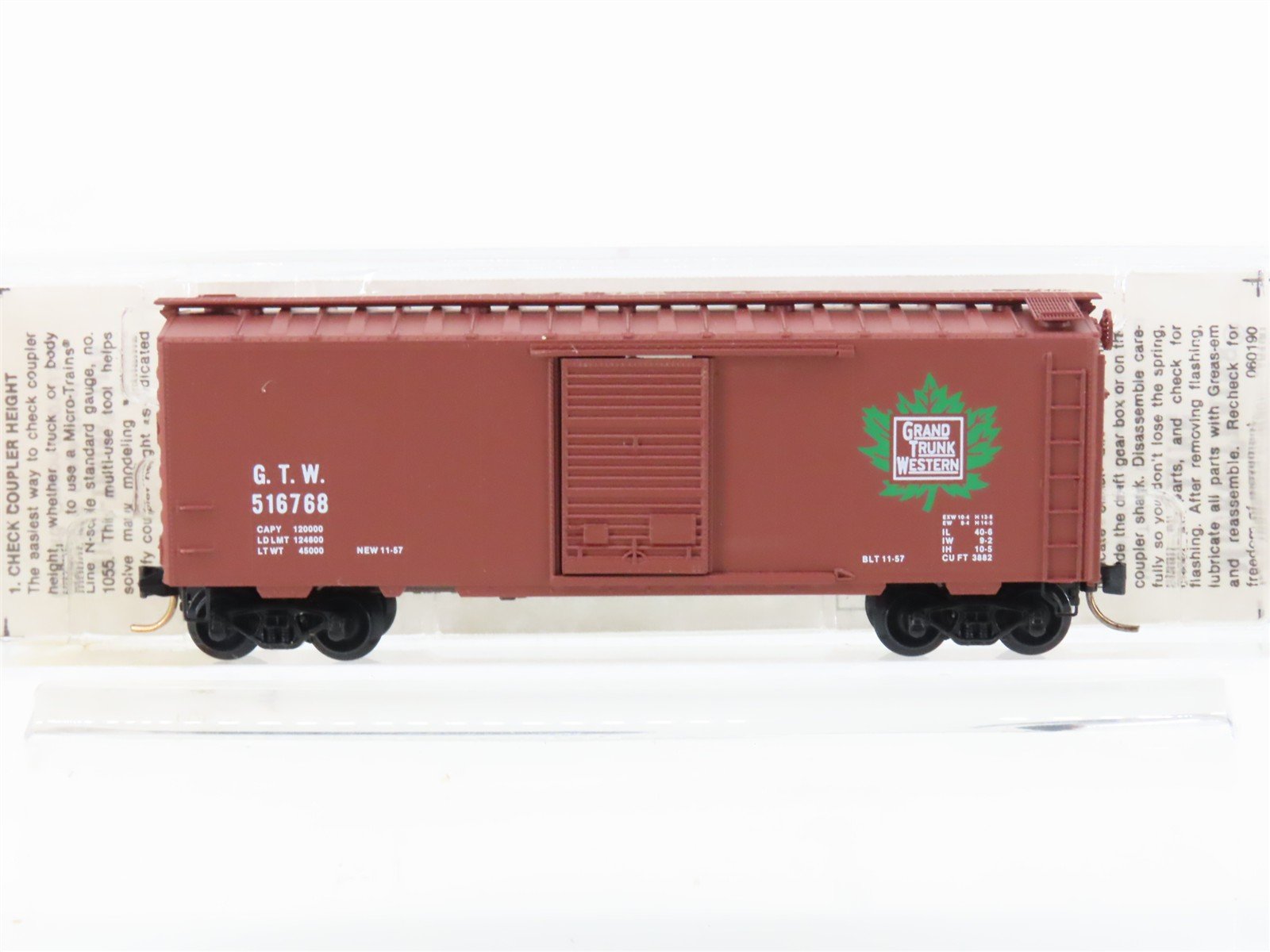 N Micro-Trains MTL 20010 GTW Grand Trunk Western 40' Single Door Box Car #516768