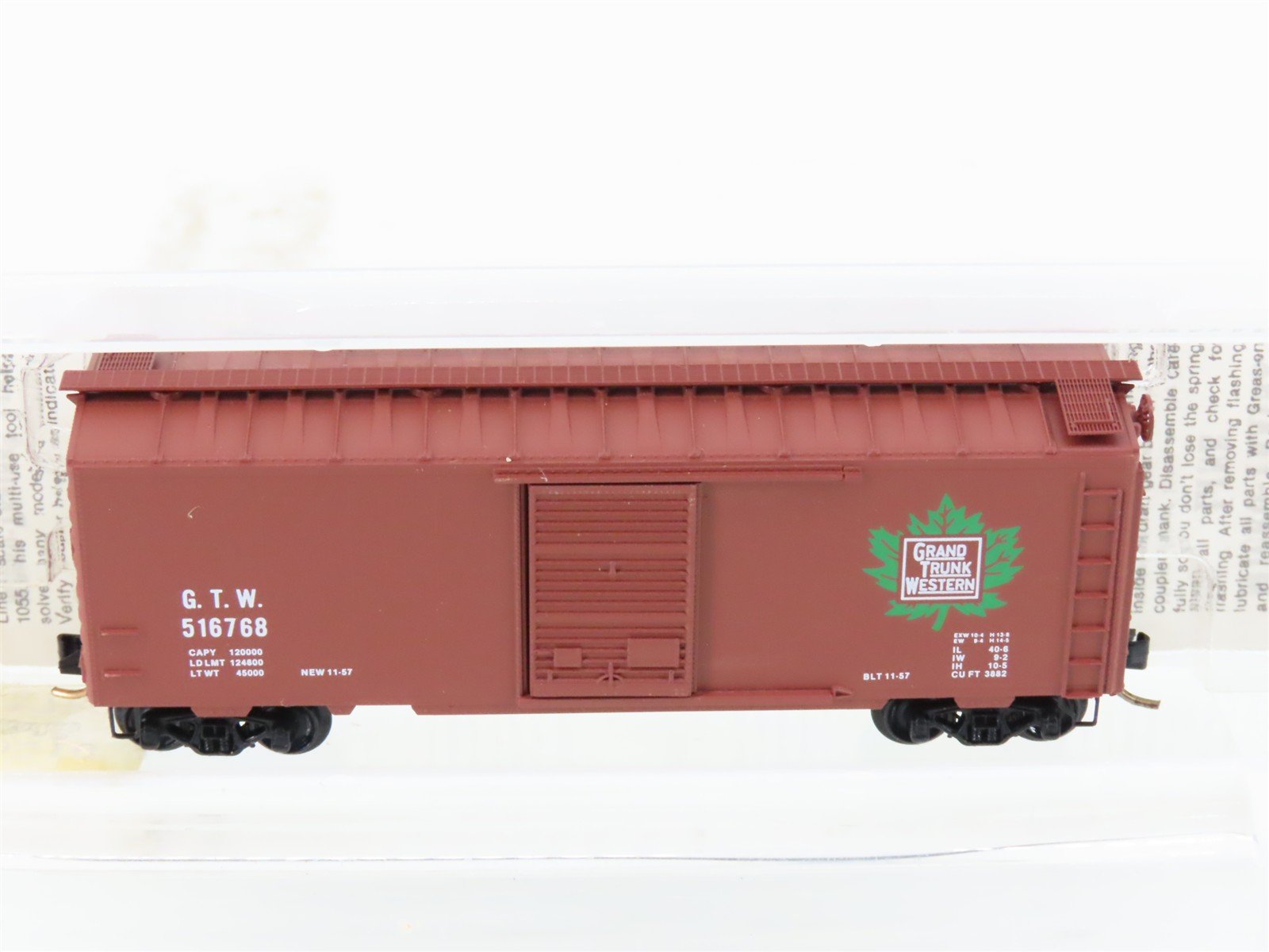 N Micro-Trains MTL 20010 GTW Grand Trunk Western 40' Single Door Box Car #516768