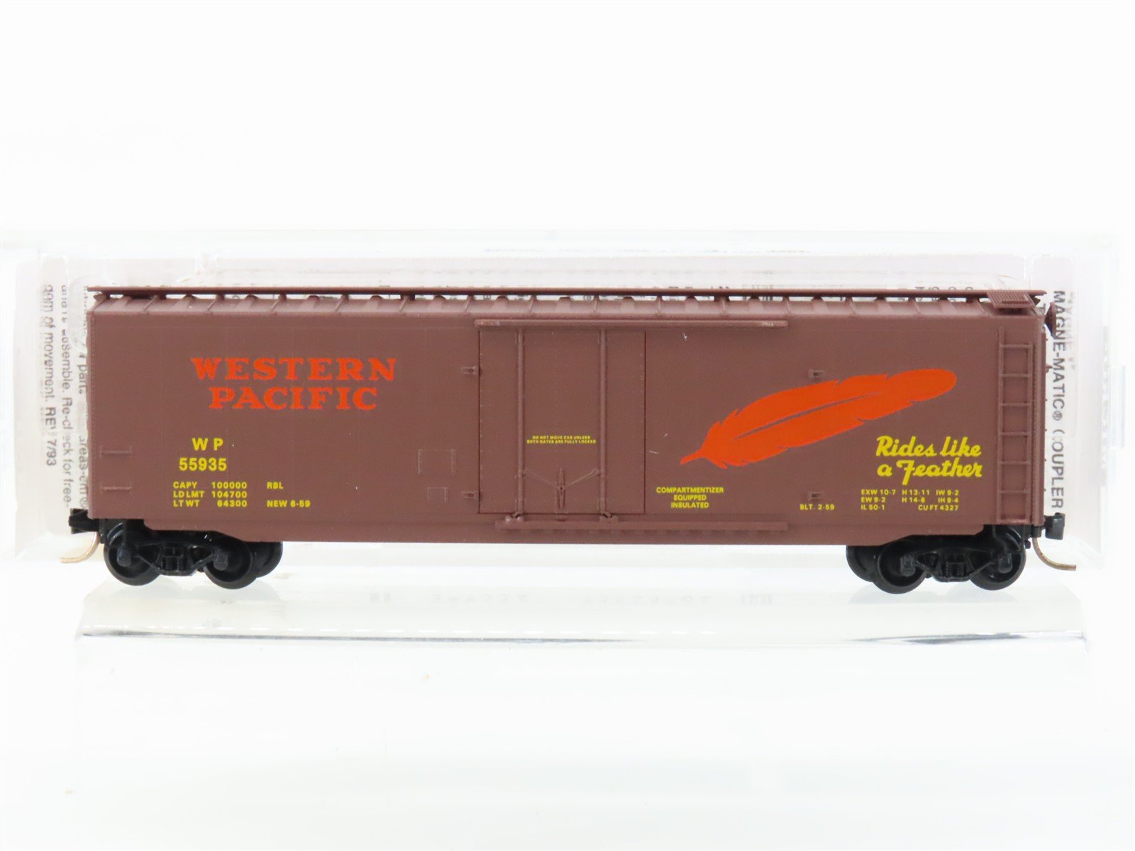 N Scale Micro-Trains MTL 32180 WP Western Pacific Feather 50' Box Car #55935