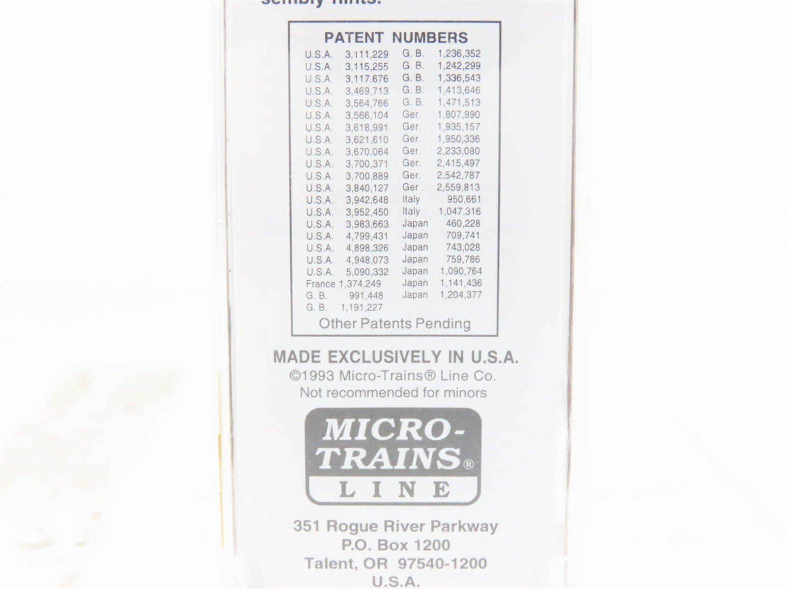 N Scale Micro-Trains MTL 32180 WP Western Pacific Feather 50' Box Car #55935