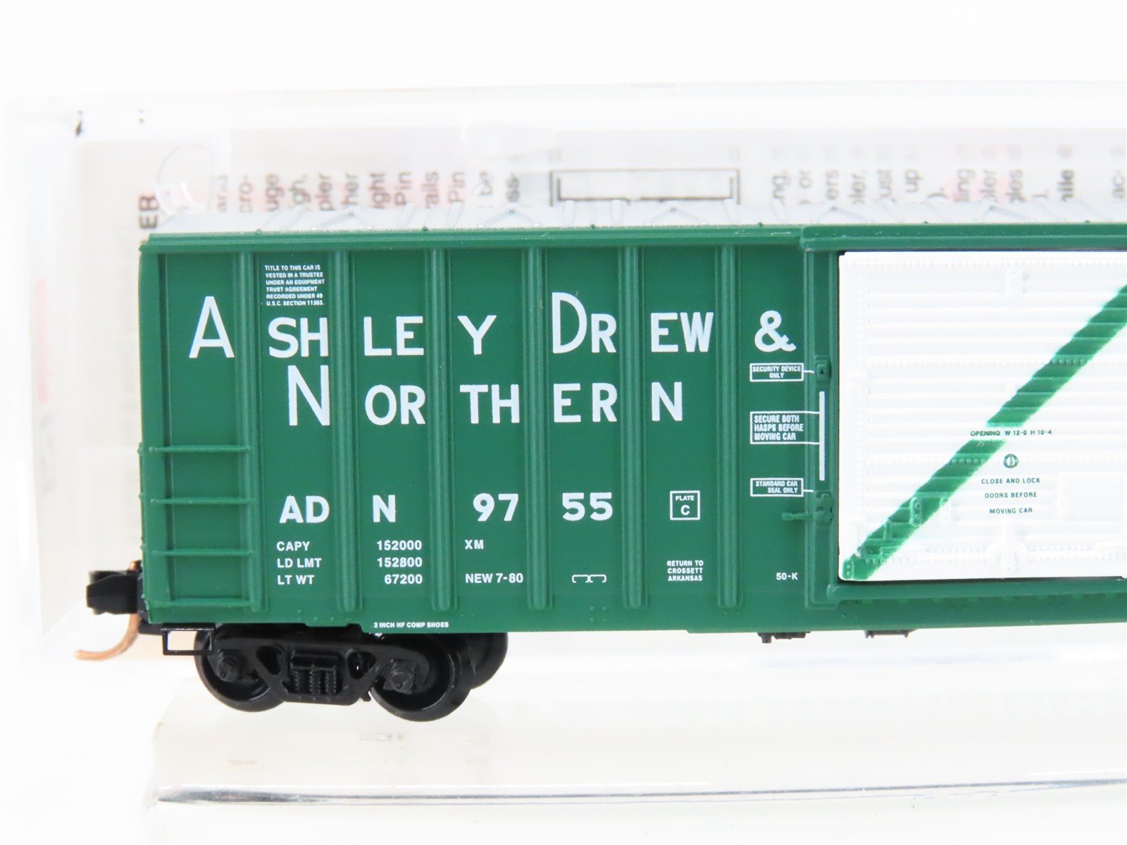 N Scale Micro-Trains MTL 25590 ADN Ashley Drew & Northern 50' Box Car #9755